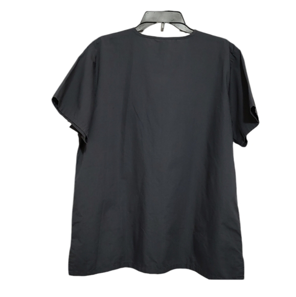 Scrub Top Pewter V Neck Short Sleeve Strictly Scrubs sz Large - Picture 3 of 6